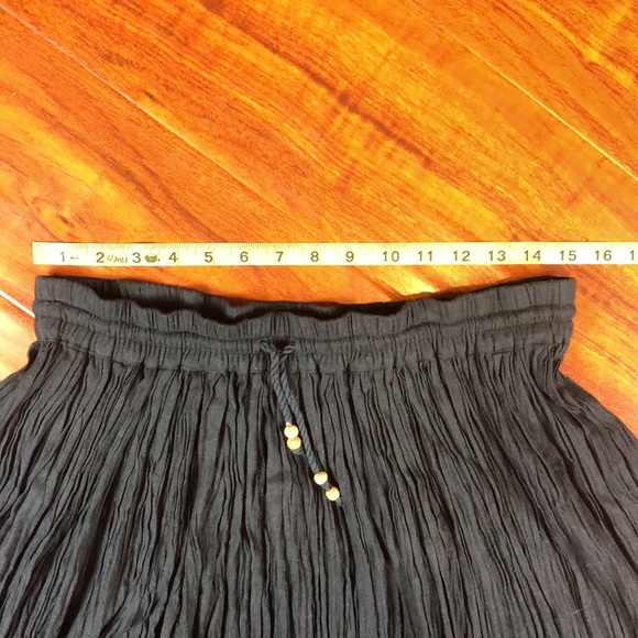 Vintage Access Wrinkled Elastic High Waisted Drawstring Skirt - Picture 2 of 9